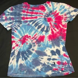 tie-dye polo shirt.